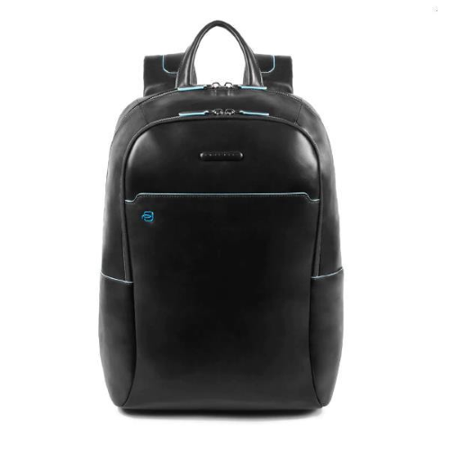 PIQUADRO BLUE SQUARE ZAINO PORTA NOEBOOK DA 15.6" IN PELLE 2 SCOMPARTI NERO